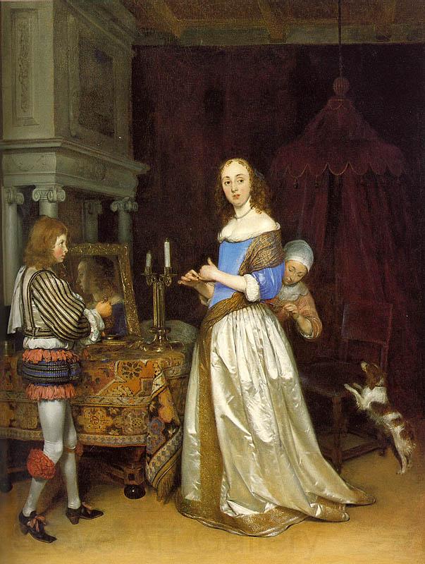 TERBORCH, Gerard Lady at her Toilette atf Spain oil painting art